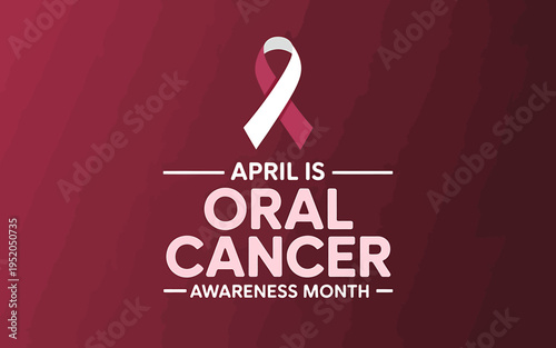 Oral Cancer Awareness Month April health campaign ribbon logo
