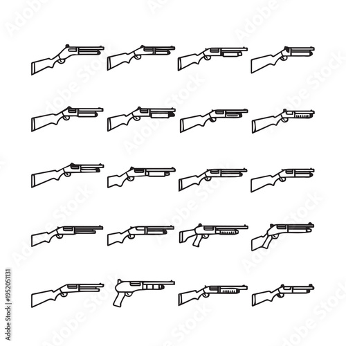 Shotgun Variety Collection Line Art Icons