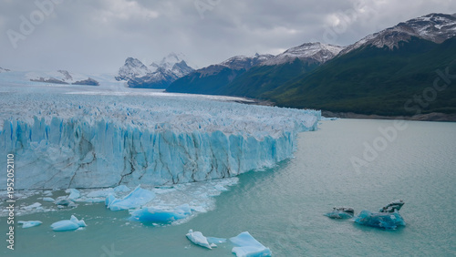 a view of the northern part of the terminus of perito moreno glacier on an autumn afternoon in los glaciares national park of argentina