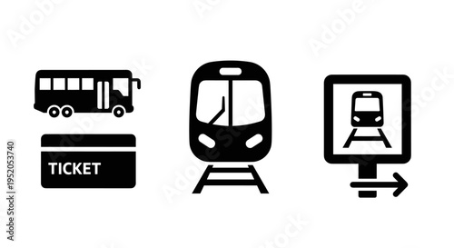 Public Transportation Ticket Bus Train.