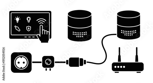 Smart home automation control system devices.