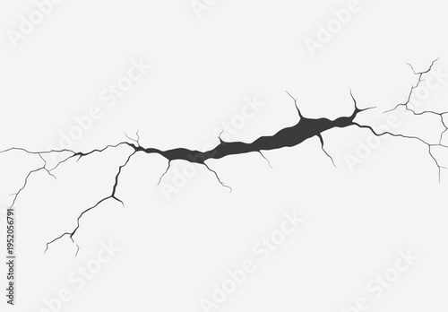 Crack appearing on a wall surface due to structural issues during the daytime