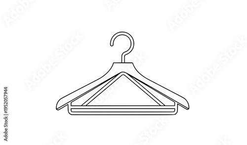 Clothes hanger line art icon minimalist wardrobe vector