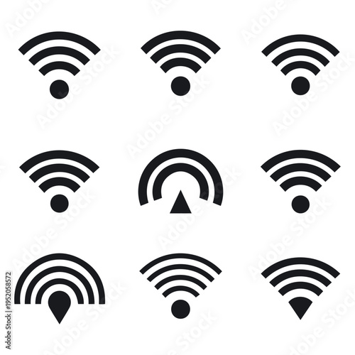 Print Wi-fi Icon Wifi Symbol Wireless Internet Stock Vector