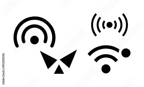 Print Wifi symbol icon illustration silhouette svg