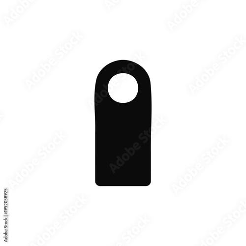 Hotel door hanger silhouette vector flat illustration design.