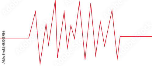 A red ecg graph on a white background