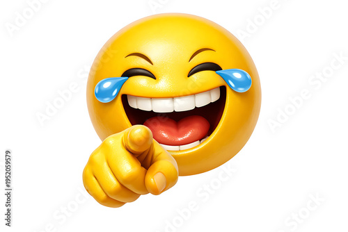 Funny Laughing Emoji with Tears of Joy 3D Illustration