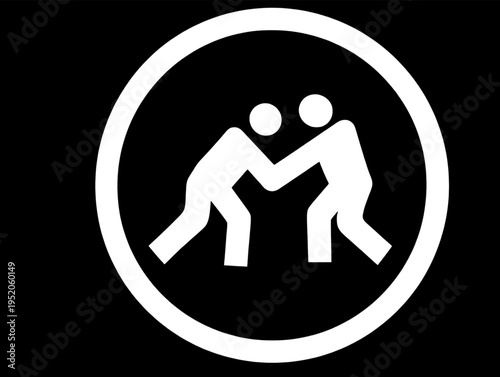 Two people helping each other isolated on black background.