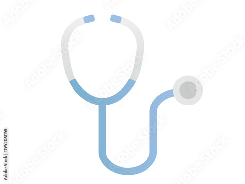 Medical Stethoscope Icon: Flat Vector Illustration of Heart Listener for Healthcare, Diagnosis and Wellness Design