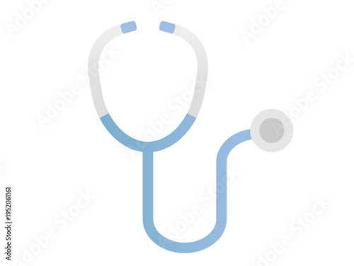 Medical Stethoscope Icon: Flat Vector Illustration of Heart Listener for Healthcare, Diagnosis and Wellness Design