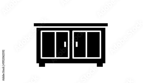 Wooden cabinet silhouette furniture icon vector design