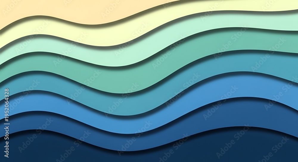 Obraz premium Gradient wavy layered background texture.