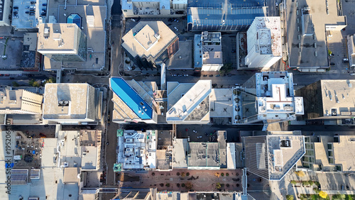 Bild auf Leinwand Elevated perspective capturing the dense urban grid of downtown regina, saskatch
