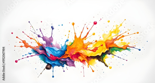 splatter, splash, paint, color, colorful, vivid, bright, abstract, art, background, white, surface, canvas, texture, brushstroke, dripping, drops, liquid, ink, pigment, dye, creative, artistic, design