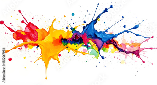 paint, splashes, splatter, burst, color, vivid, bright, abstract, art, backdrop, white, wall, canvas, texture, brush, stroke, drip, droplets, fluid, ink, pigment, dye, creative, artistic, design, patt