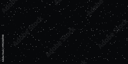 A vast and infinite night sky filled with many glowing white stars scattered across black space