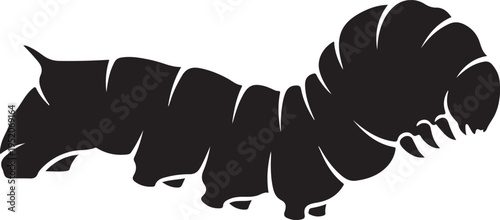 Black silhouette of a caterpillar vector