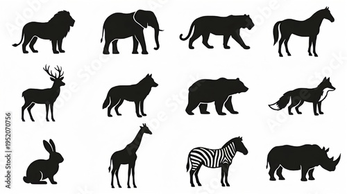 Canvas Print wild animals silhouettes