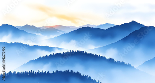 mist, haze, fog, cloud, clouds, mountain, mountains, hill, hills, valley, landscape, scenery, nature, sky, atmosphere, dreamy, soft, calm, peaceful, serene, morning, sunrise, dawn, light, shadow, dept