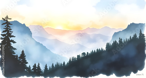 fog, mist, haze, cloud, clouds, mountain, mountains, hill, hills, valley, landscape, scenery, nature, sky, atmosphere, dreamy, soft, calm, peaceful, serene, morning, sunrise, dawn, light, shadow, dept