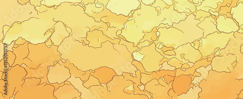 Sunlight creates bright patterns on wall at midday near city park during summer season in vibrant yellow tones