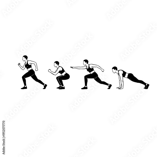 man doing burpees vector illustration