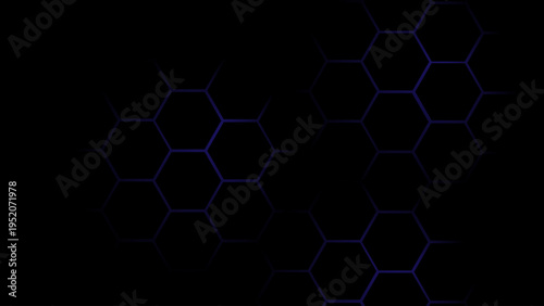 Dark Blue Hexagon Grid Background with Subtle Glow, Futuristic Technology Honeycomb Pattern, Abstract Cyber Network Design for Digital, Science, AI and Innovation Concepts