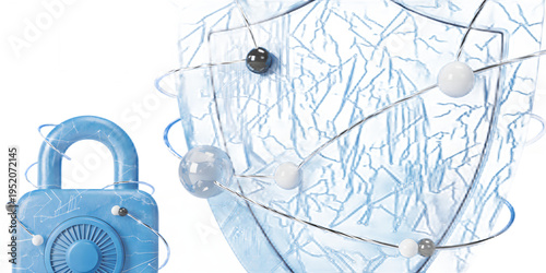 3D cybersecurity protection icons with shield, lock, firewall and secure network symbols. High-quality technology icons isolated on transparent background for security apps and IT platforms.