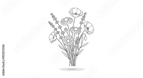 Bouquet of flowers in a vase.