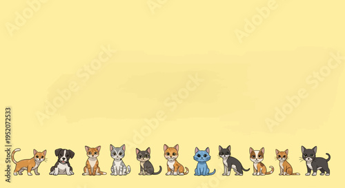 Diverse Group of Cute Dogs Together.