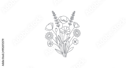 Detailed illustration of various flowers.