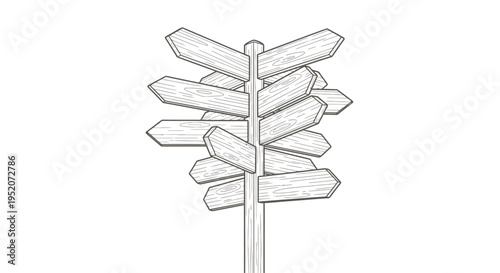 Directional Sign Post with Multiple Pointers.