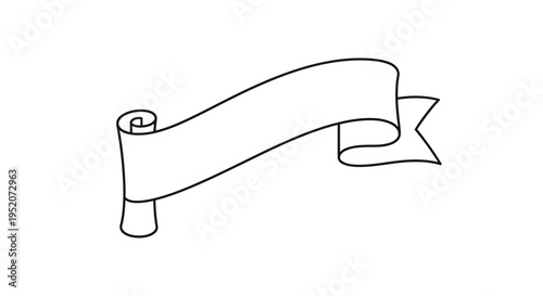 Blank rolled up paper banner.