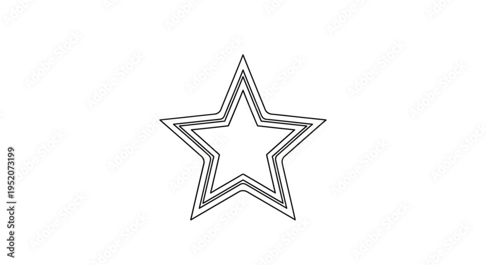 Fototapeta premium Outlined Star Shape Icon Symbol.