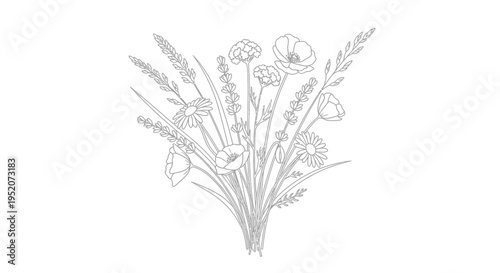 Bouquet of Wildflowers and Grass.