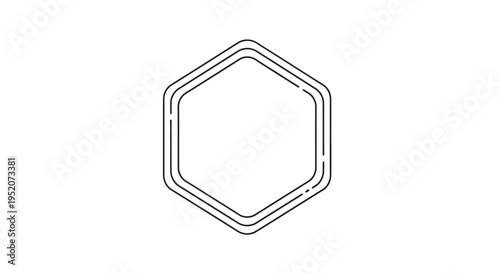 Hexagon shape with six sides.