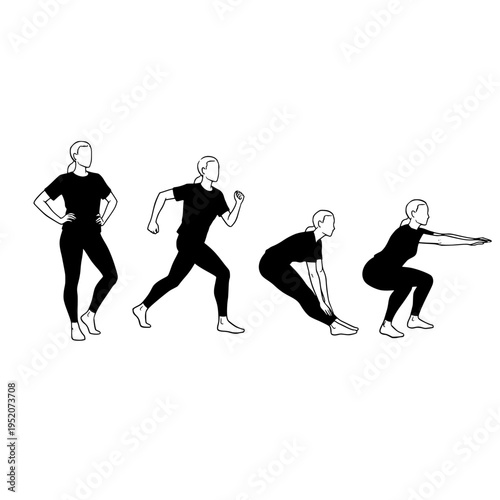 man doing squats exercise vector illustration