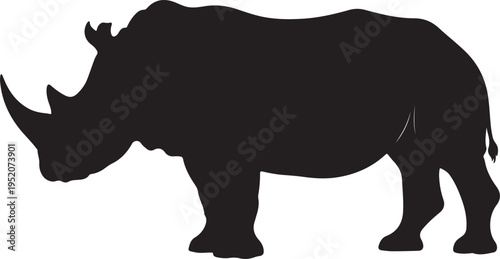 Black silhouette of a rhinoceros vector