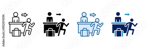 Guest Check-Out Icon Set Multiple Style Collection