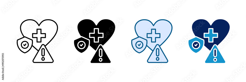 Obraz premium Critical Illness Icon Set Multiple Style Collection