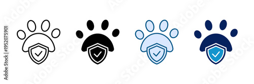 Pet Insurance Icon Set Multiple Style Collection
