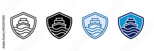 Marine Insurance Icon Set Multiple Style Collection