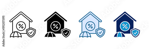 Mortgage Insurance Icon Set Multiple Style Collection