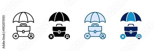 Unemployment Insurance Icon Set Multiple Style Collection