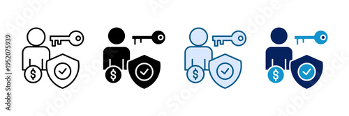 Renters Insurance Icon Set Multiple Style Collection