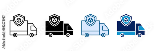 Cargo Insurance Icon Set Multiple Style Collection