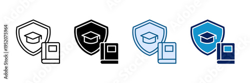 Education Insurance Icon Set Multiple Style Collection