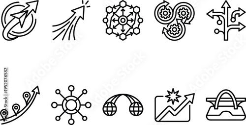 Abstract Geometric Symbols and Patterns Minimal Line Art Vector Design Elements Icons