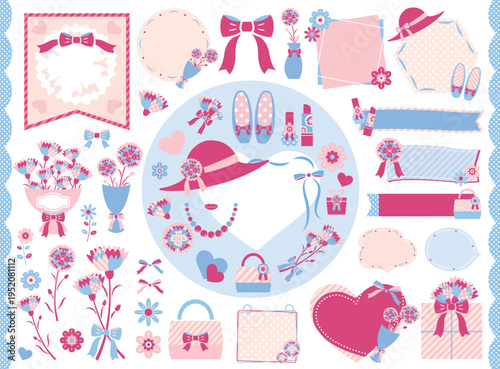 【2026年】母の日のおしゃれなイラストセット　文字なし